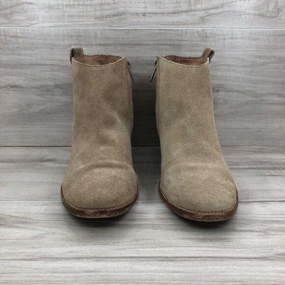 Madewell Booties Women's 9 The Billie Boot Tan Suede Zip Ankle Boot - Picture 5 of 10